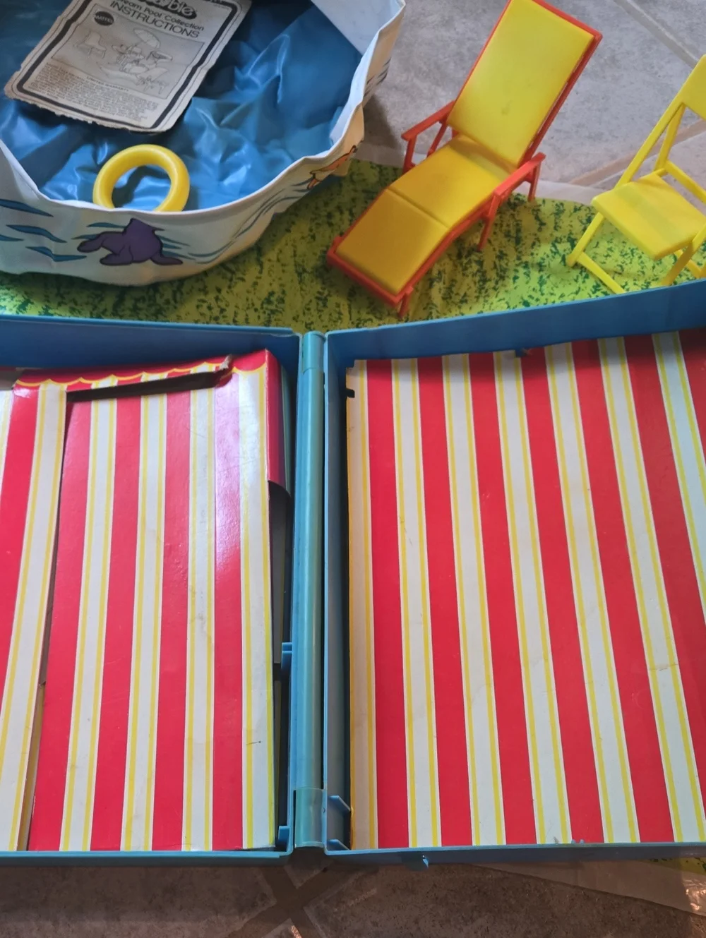 Sears Vintage 1970's Pool Side Doll Play Set for 11-1/2